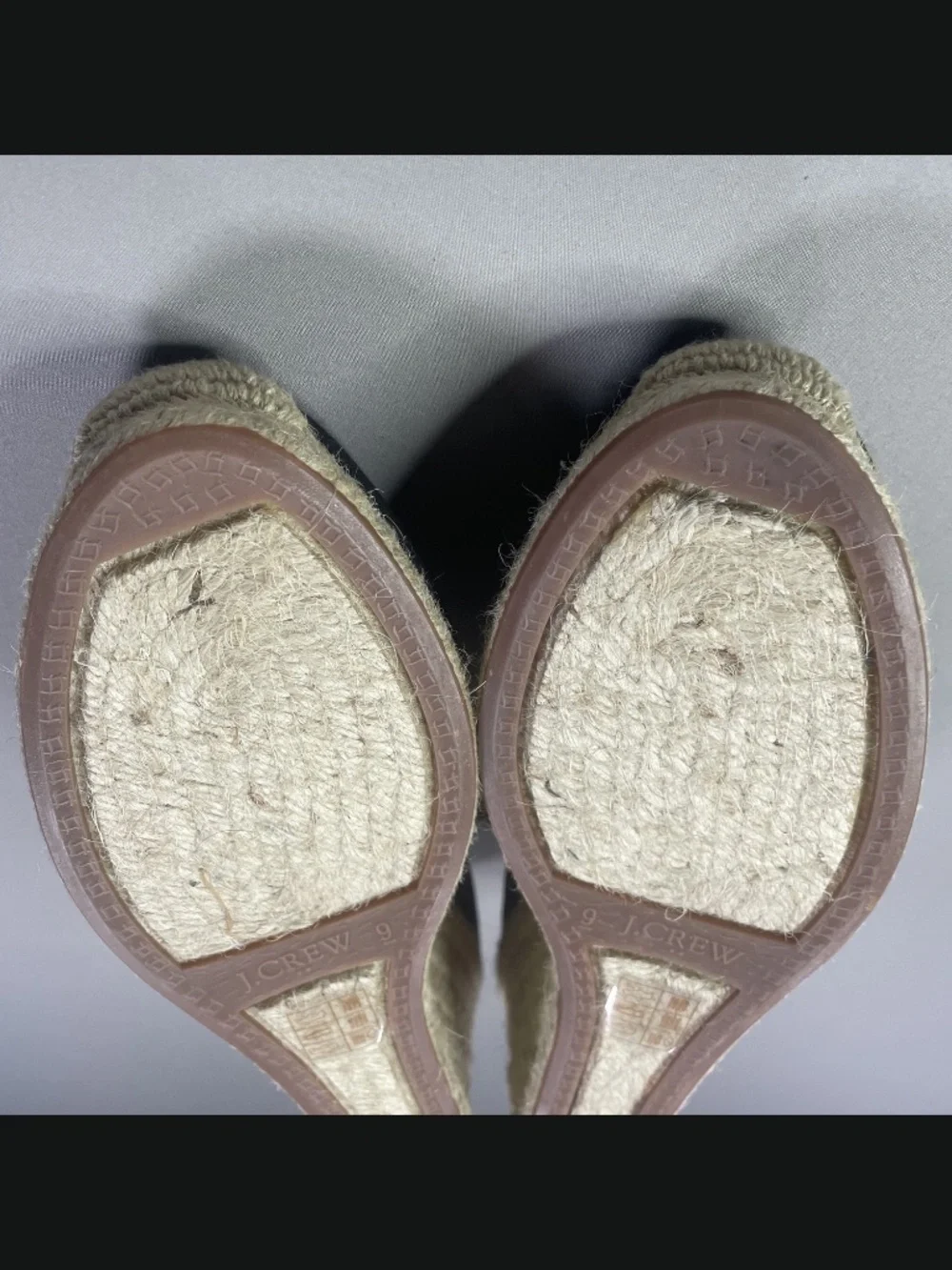 NEW J Crew Shoes Womens 8 black brown wedge heels jute preppy summer casual